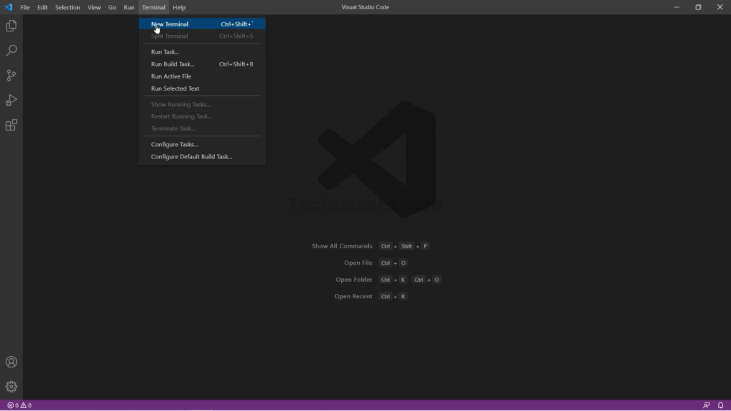 Open New Terminal on Visual Studio Code